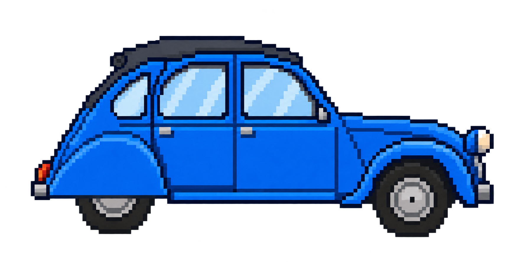 Citroneta azul de perfil en pixel art